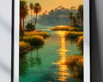 Jordan River at Dawn Christian Wall Art Printable (Digital Download)