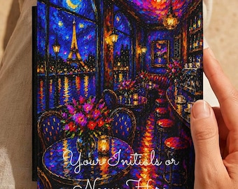 Paris Cafe Kindle Case, Impressionist Night Art, Eiffel Tower Cover, Saffiano Leather Kindle Paperwhite Case, Romantic French Design
