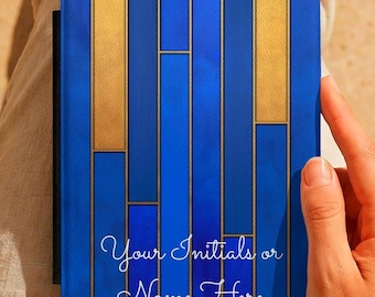 Blue Gold Kindle Case, Art Deco Geometric Ebook Cover, Personalized Reader Gift, Book Lover Gift