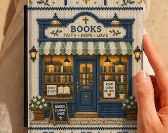 Christian Bookstore Knit Kindle Case, Faith Inspired Cozy Bookshop Design, Bible Study Reader Cover, Paperwhite Case Gift