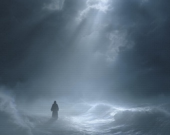 Jesus Walking on Water Canvas | Faith Biblical Wall Art