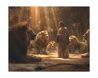 Daniel in the Lions Den Wall Art | Christian Home Decor