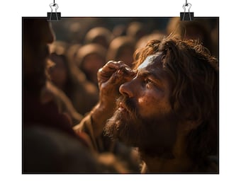 Jesus Healing the Blind Man Wall Art | Miraculous Faith & Divine Compassion