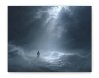 Jesus Walking on Water Canvas | Faith Biblical Wall Art