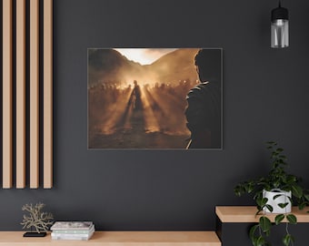 David Before the Giant | Dramatic Biblical Battle Canvas Wall Art