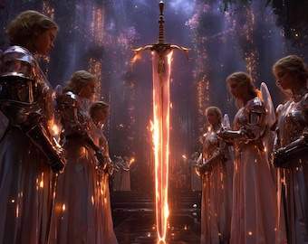 Sealing the Garden of Eden Canvas | Angelic Guardians Wall Art