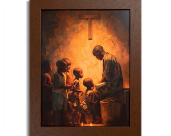 Discipleship Teaching Children | Christian Missionary Framed Matte Art