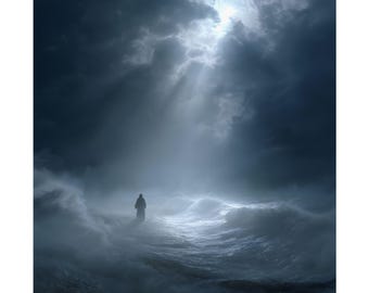 Jesus Walking on Water Print | Biblical Christian Wall Art