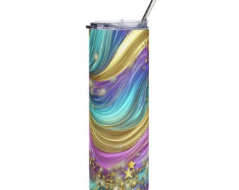 Swirled Pastel Galaxy Stars Stainless Steel Tumbler | 20oz