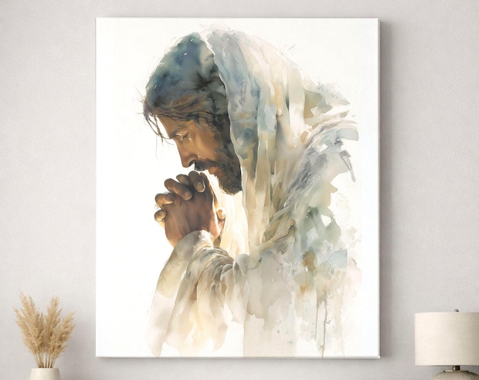 Featured listing image: Christian Wall Art Canvas – Faith-Inspired Jesus Art for Prayer Room Decor
