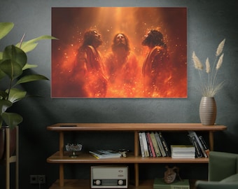 Fiery Furnace Canvas Art | Shadrach, Meshach, Abednego Biblical Print
