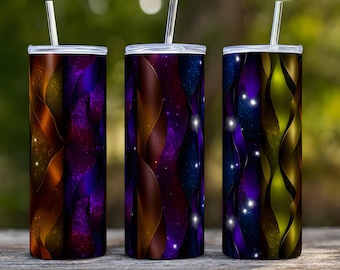Galaxy Tumbler Wrap | Shimmering Cosmic Swirl (Digital Download)