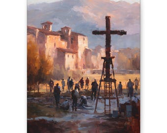 Restoring Hope Beneath the Cross Stretched Canvas | Christian Missionary Art