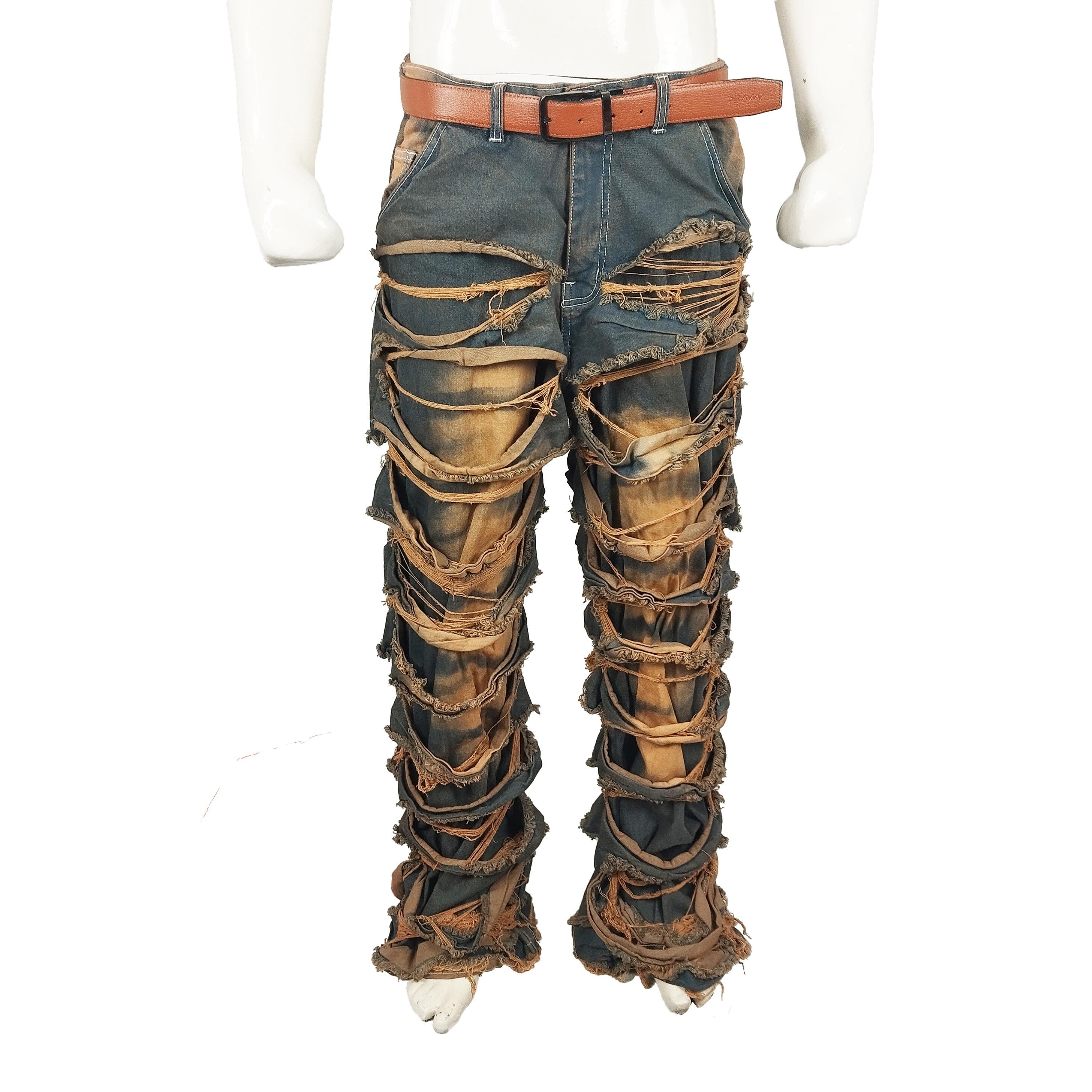 Stacked Jeans - Etsy UK