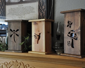 11-14" Suggested Sets outdoor themed Rustic Wood Solar Lantern, Colorado Farmhouse Decor