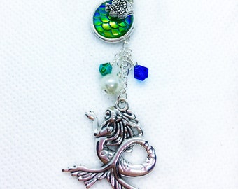 Mermaid keychain, mermaid keyring, charm ring, scale charm, fish charm, key chain, key ring