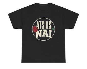 Ats Us Nai Logo Tee | Retro Circular Badge with Hand Graphic