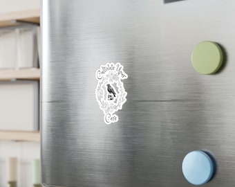 Kultivieren Sie Ihre Pflege Blumenkranz Krähenschädel Aufkleber | Kiss-Cut Vinyl Aufkleber
