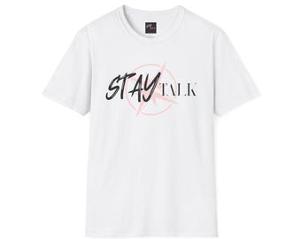 Bleib Talk Logo T-Shirt | Script Logo T-Shirt, Minimalistische Grafik