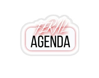 Feral Agenda gestanzter Aufkleber | Schrift & fetter Text, Neon Outline