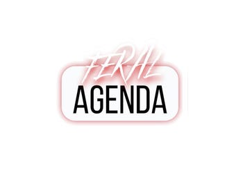 Feral Agenda Kiss-Cut Aufkleber | Neon Schrift Aufkleber