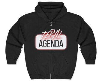 Wild Agenda Hoodie | Schwarzes Sweatshirt mit Reißverschluss, Neon-Schriftzug