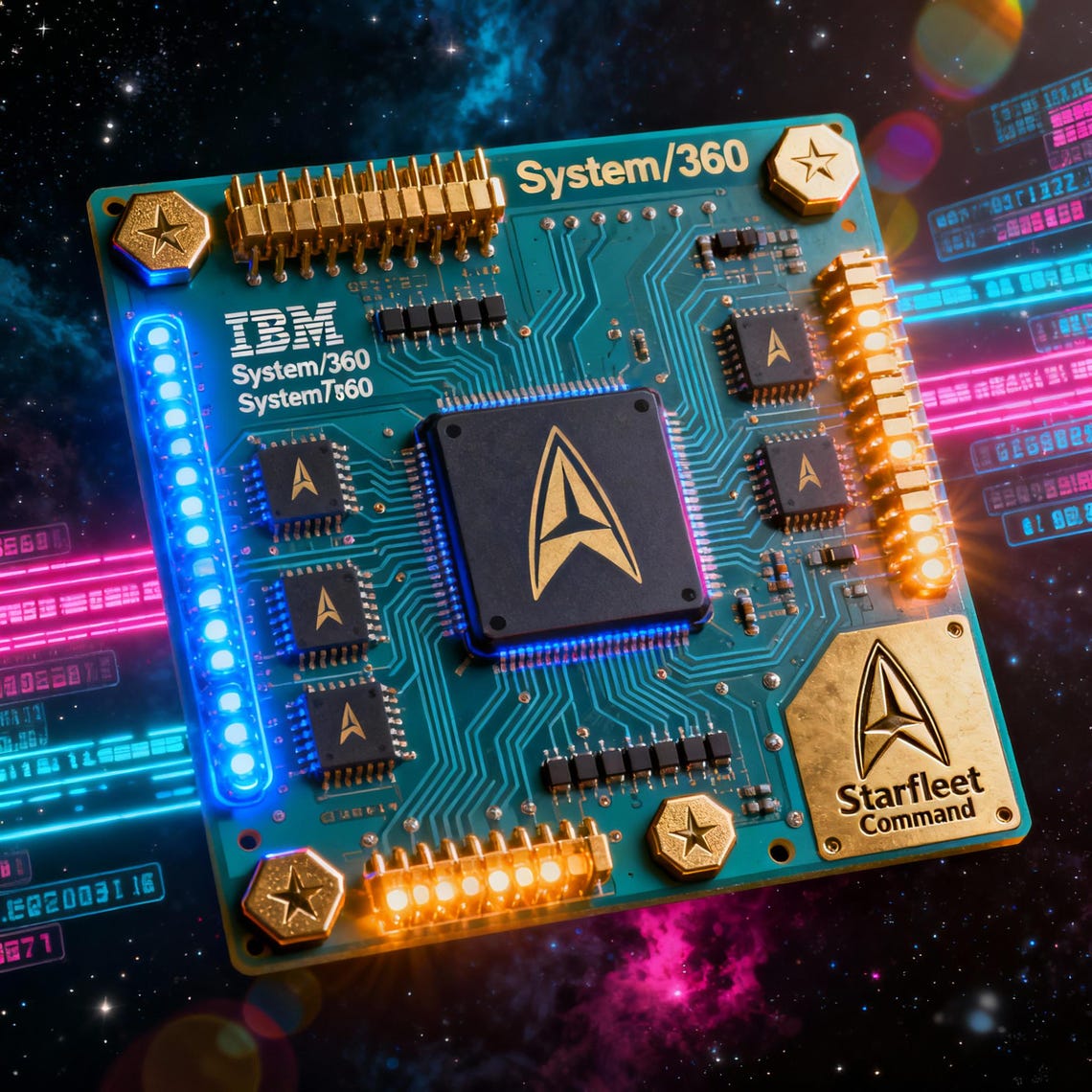 Starfleet System/360 Hybrid PCB | Star Trek Retro Computer | IBM 360 ...