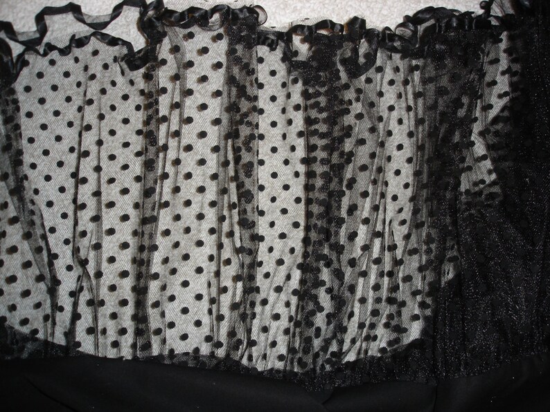 Black Polka Dot Tulle Crib Skirt w/Black & Lining | Etsy