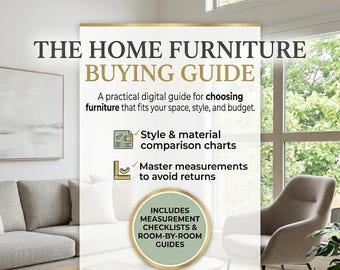 E-bok för köp av hemmöbler, utrymmesplanering och smarta shoppingtips