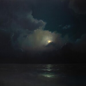 Seascape Painting Epic Large Artwork 30x30 inch on canvas