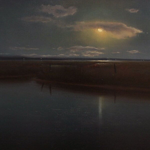 Moon Night Nocturne original oil painting 18x24