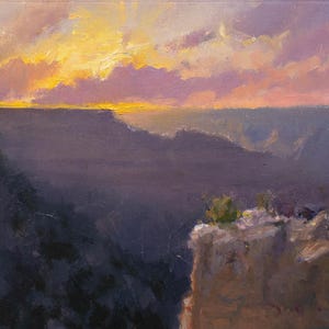 Beautiful GRAND CANYON Original PAINTING 9x12 inch Landscape Art