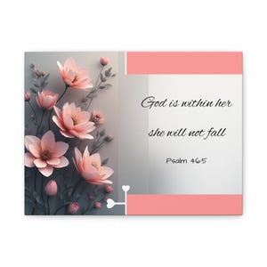 Faith Wall Art | God is Within Her Psalm 46:5 | Christian Canvas Décor ...