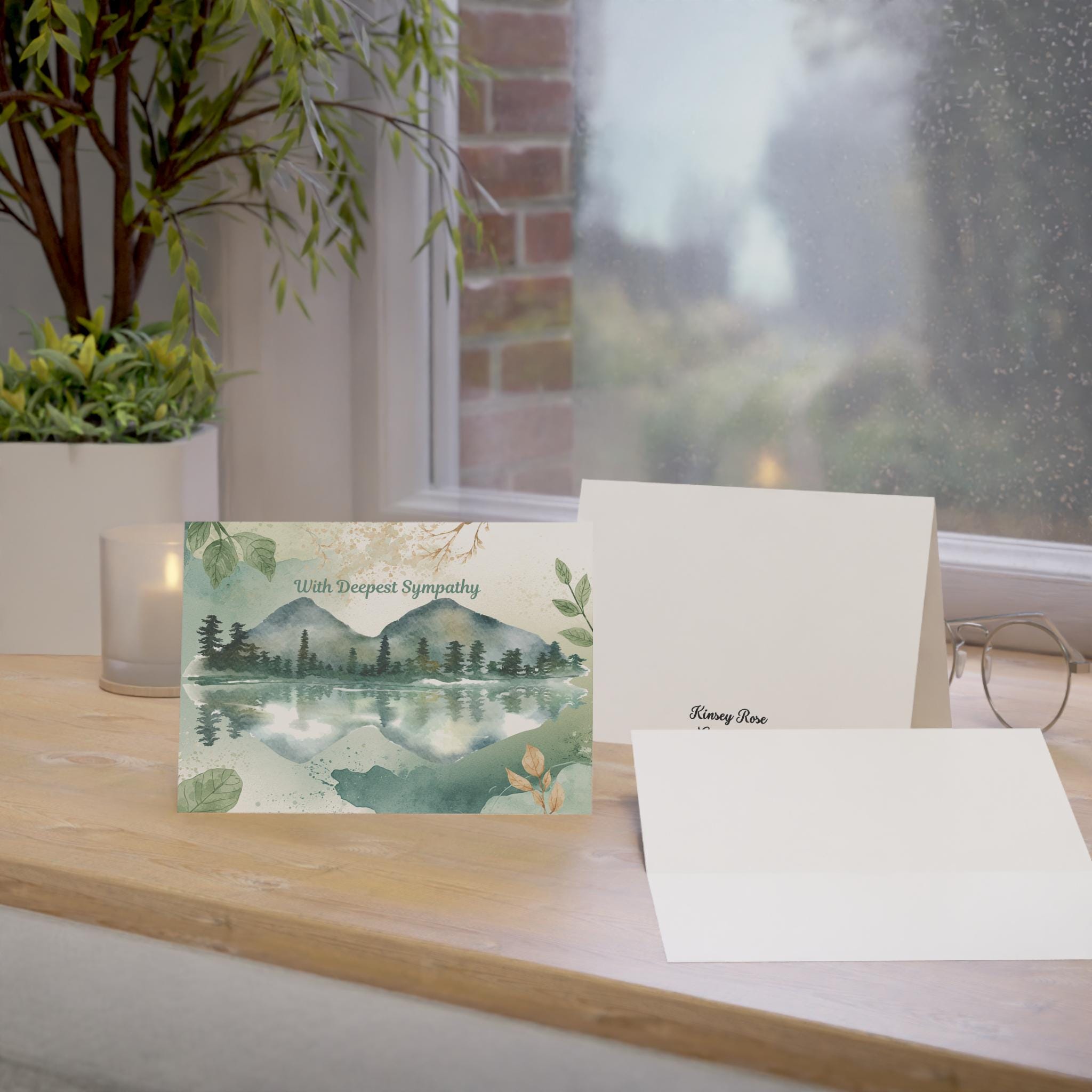 Watercolor Mountains Landscape Card Greeting Card | Inspirational ...