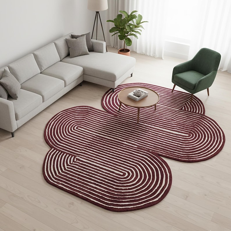 Irregular Shape, Custom Area Rug Hand-Tufted New Zealand Wool Rug Living Room Moroccan Runner