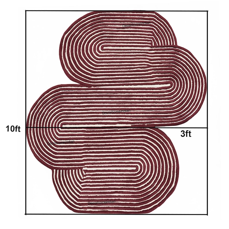Irregular Shape, Custom Area Rug Hand-Tufted New Zealand Wool Rug Living Room Moroccan Runner