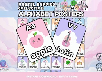 Alphabet Posters | A-Z Printable Classroom Decor (Editable Template)