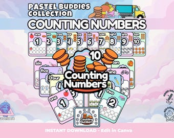 Counting Numbers Posters | Preschool, Kindergarten Math Wall Charts | Editable Canva & Printable PDF