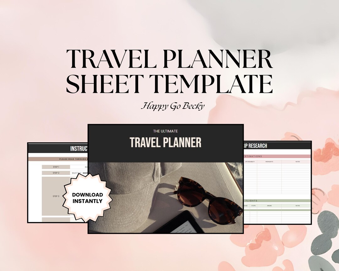 Travel Planner Printable, Organizer, Checklist (digital Download) - Etsy