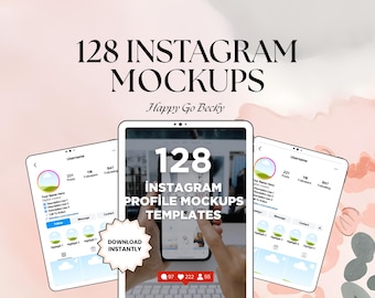 Instagram Profile Mockups, Social Media Templates (Editable Canva Files)