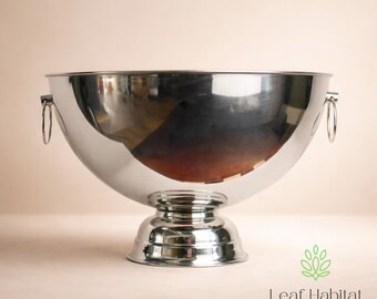 Silver Champagne Bowl Planter, Metal Plant Pot, Elegant Indoor Decor, Home decor, Office decor, Housewarming Gift