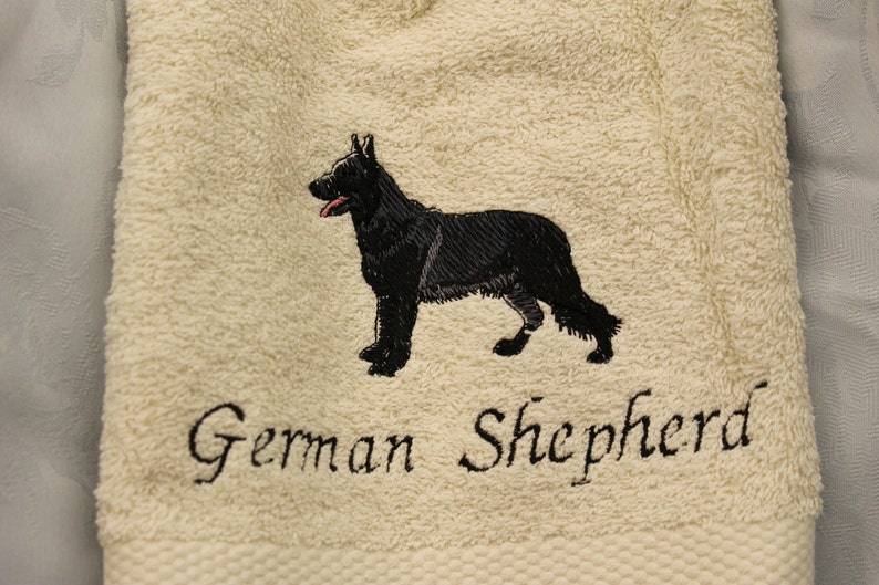 Hanging Towel German Shepherd dog black Embroidered Etsy