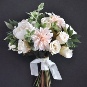 Pink Wedding Bouquet, Bridal Bouquet, Blush Pink Bouquet, Silk Flower Bouquet, Artificial Flower Bouquet, Flower Bouquet, Silk Flowers
