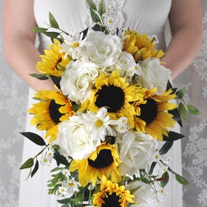 Bridal Bouquet, Cascade Bouquet, Sunflower Bouquet, Bride Bouquet ...