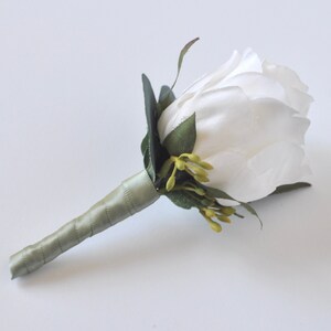 Boutonniere, Wedding Flowers, Silk Flowers, Wedding Boutonniere, Buttonhole, Silk Flower Boutonniere, Flower Boutonniere, Eucalyptus