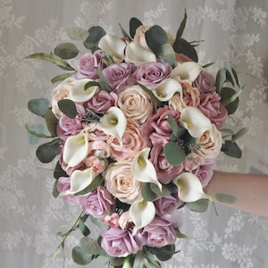 Cascade bridal bouquet, Wedding Flower Bouquet, Wedding Flowers, Bridal Bouquet, Purple Bouquet, Lavender Bouquet, Pink Bouquet, Wedding