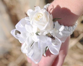 Corsage, wrist corsage, wedding corsage, prom corsage, bridal shower corsage, corsages, flower corsage, shower corsage, silk flowers