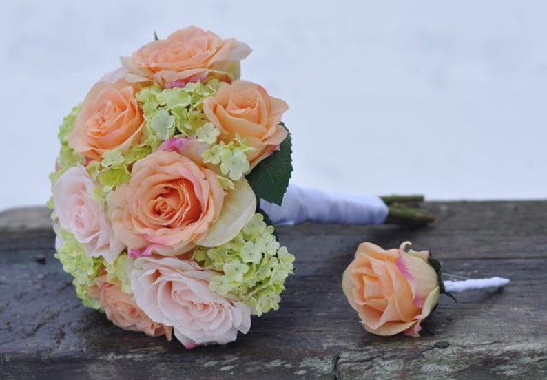 Brides Bouquet Wedding Flowers Boho Bouquet Silk Wedding Flowers Silk Flower Bouquet Bridal Bouquet Rose Bouquet Wedding Bouquet
