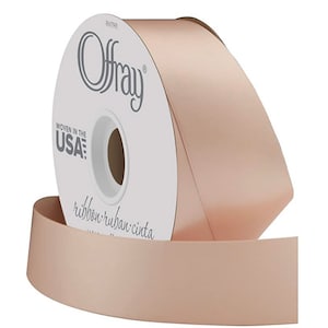 Fita de cetim champanhe, fita de cetim dupla face Offray Chardonnay 1 1/2 polegadas de largura x 5 jardas, fita de casamento, fita de cetim, champanhe