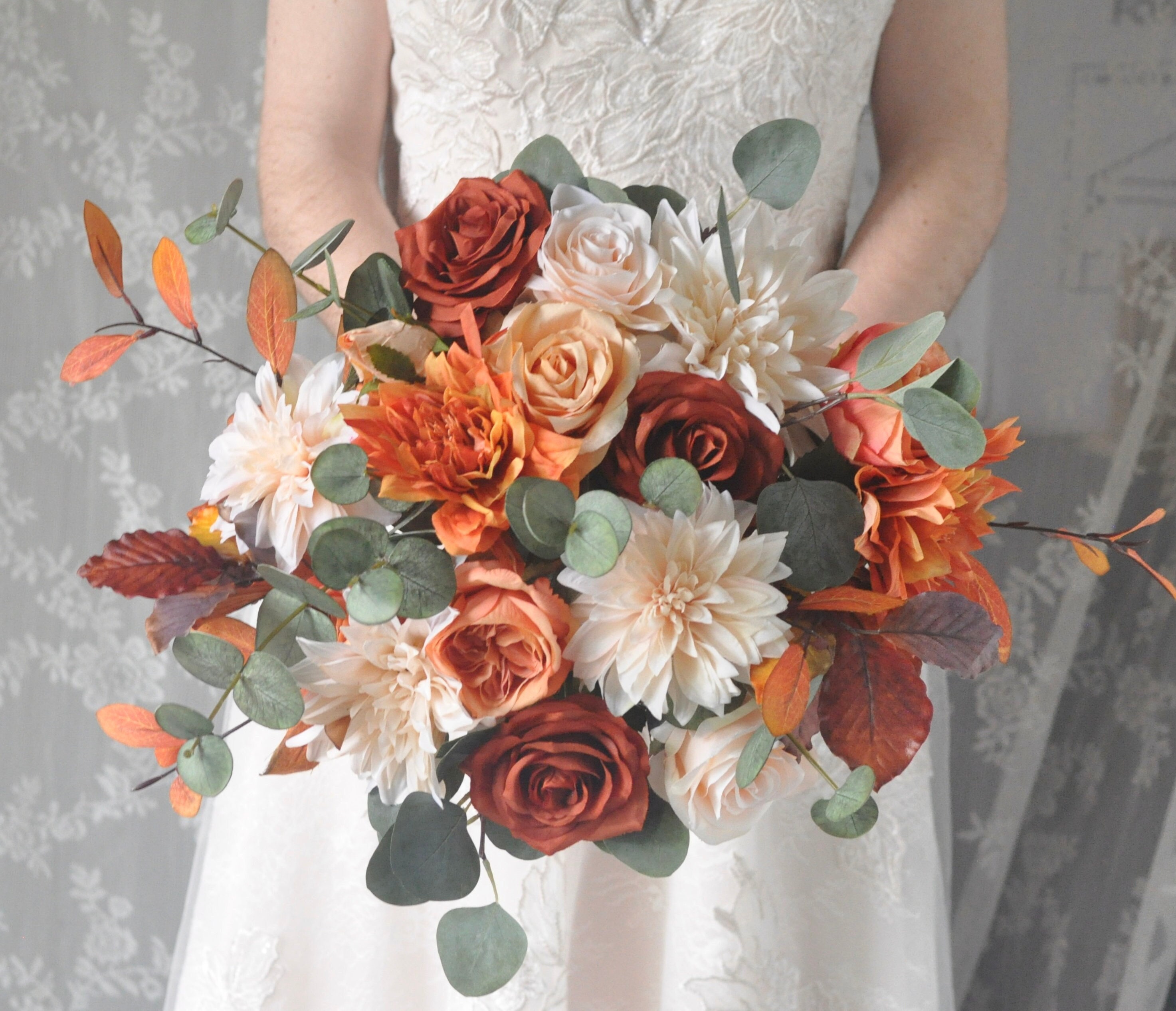 Fall Bridal Bouquet, Wedding Flower Bouquet, Faux Wedding Flowers